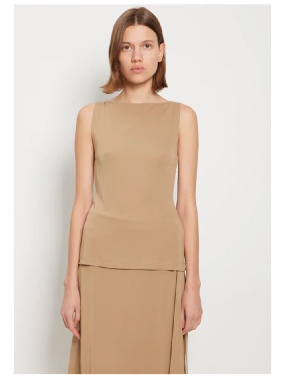 Toteme Sleeveless Boatneck Top Women's S Tan Quiet Luxury